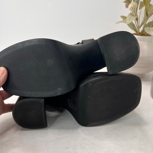 Free People Hybrid Leather Harness Booties Slingback Platform Black Women's 6.5 - Picture 9 of 11